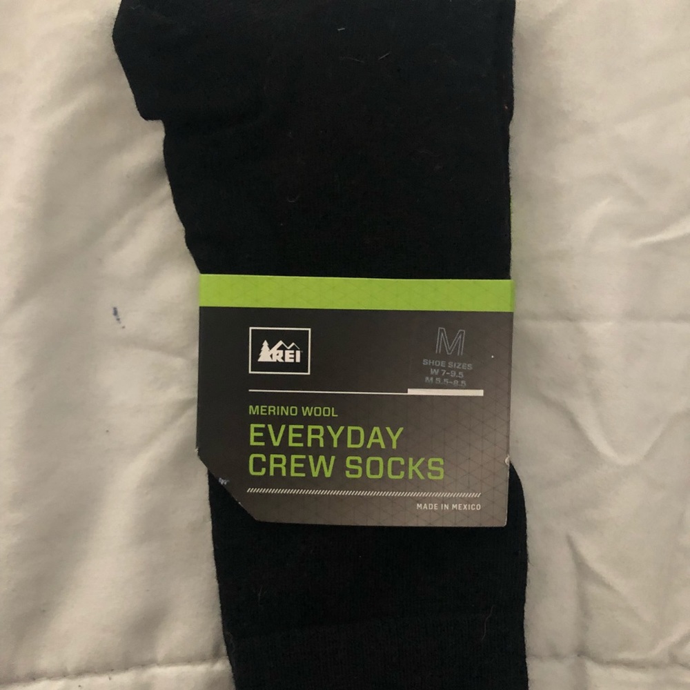 Black crew socks from REI